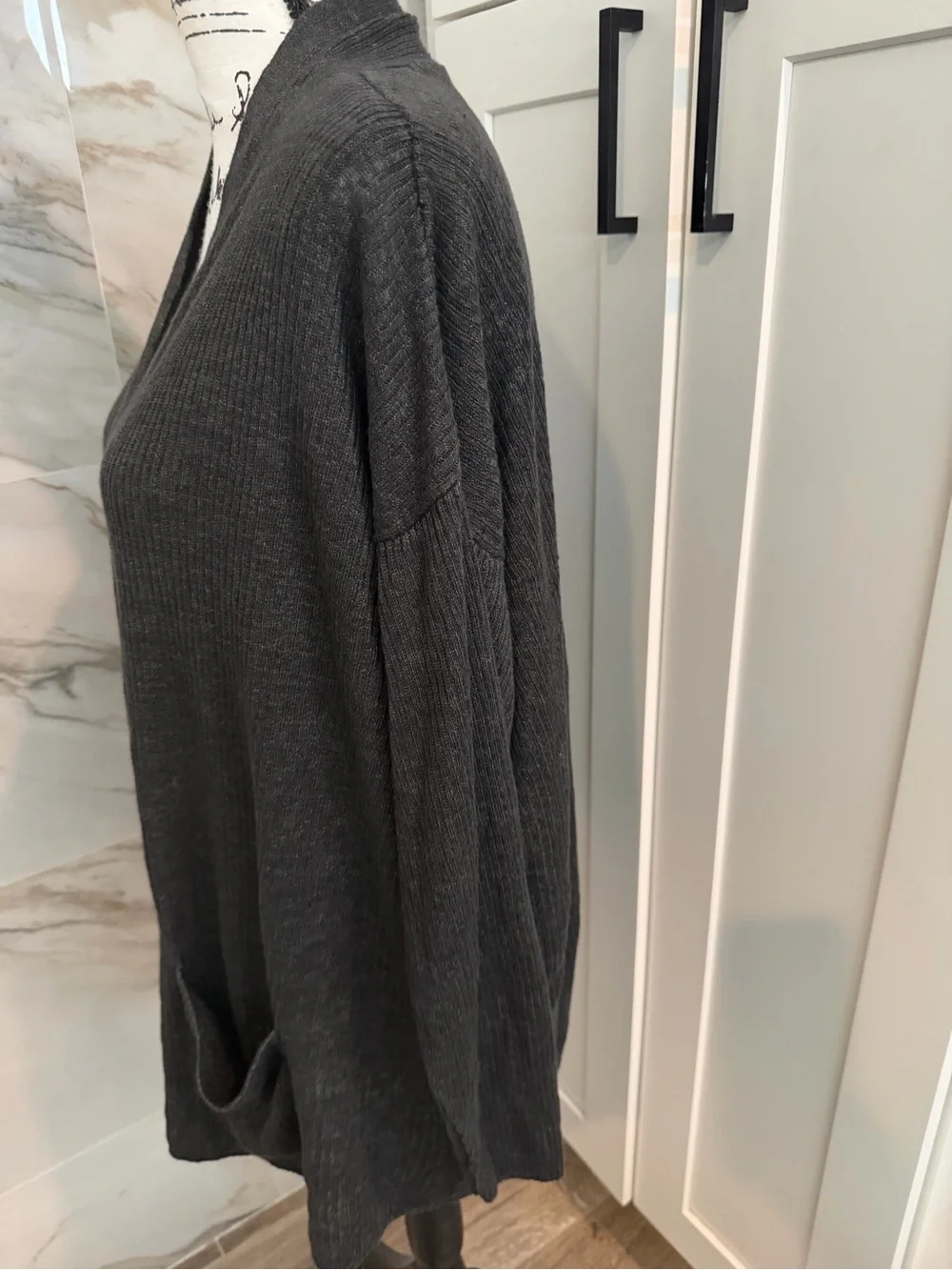 Women’s Eileen Fisher Organic Linen Open Front Cardigan Sweater Pockets XL/T